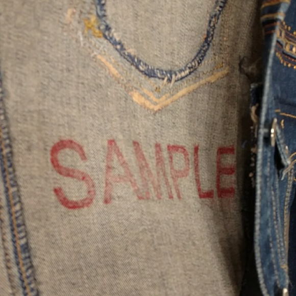 Rare OOAK Lawman Jeans Sample Denim Jacket Sm-Med - Picture 2 of 8